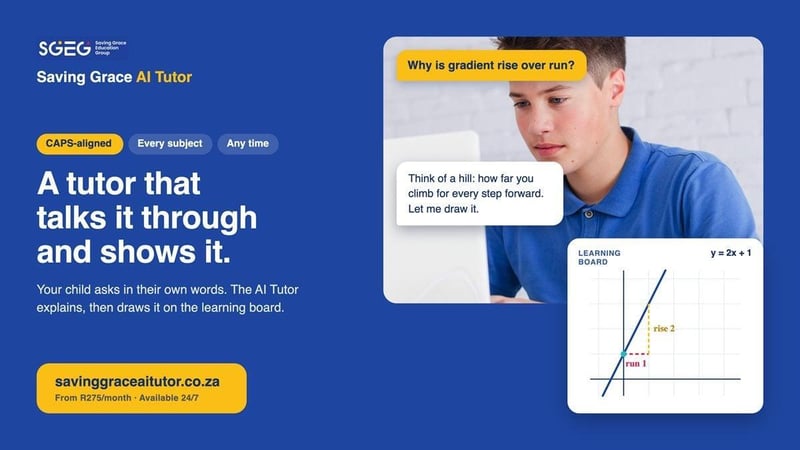 Saving Grace AI Tutor offers free CAPS-aligned Grade 12 exam support to South African learners