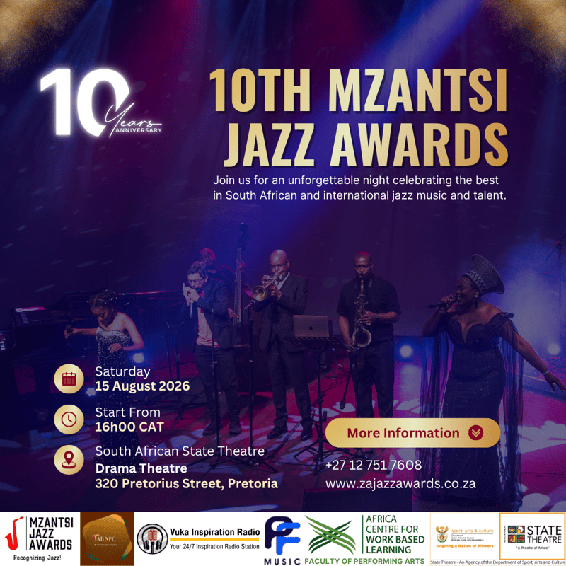 Mzantsi Jazz Awards Open Tickets for 10th Anniversary Ceremony at South African State Theatre