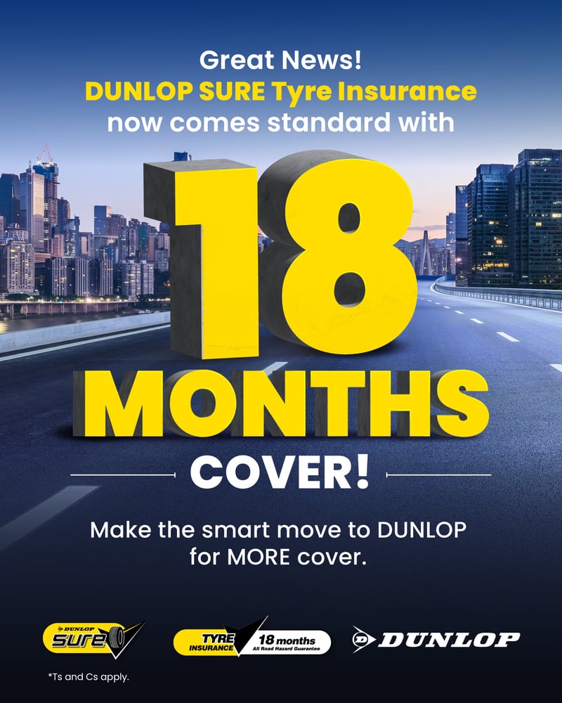 18 Months of Tyre Protection Now Standard from DUNLOP
