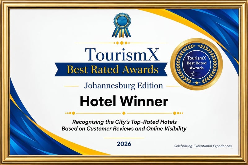 TourismX Best Rated Awards - Johannesburg Edition Recognises Top-Rated Tourism Businesses