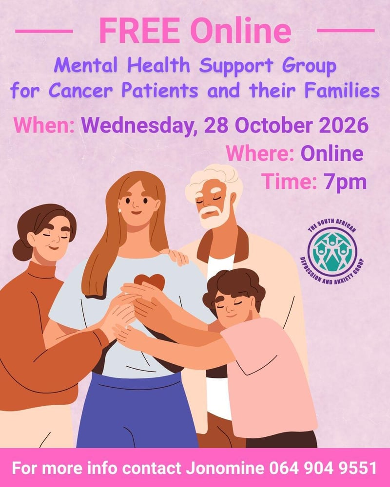 SADAG Launches New Online Support Groups to Help People Living with Cancer and Their Family Members Feel Less Alone