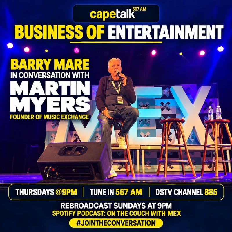 Matin Myers will on the show Business of Entertainment on Cape Talk on Thursday night