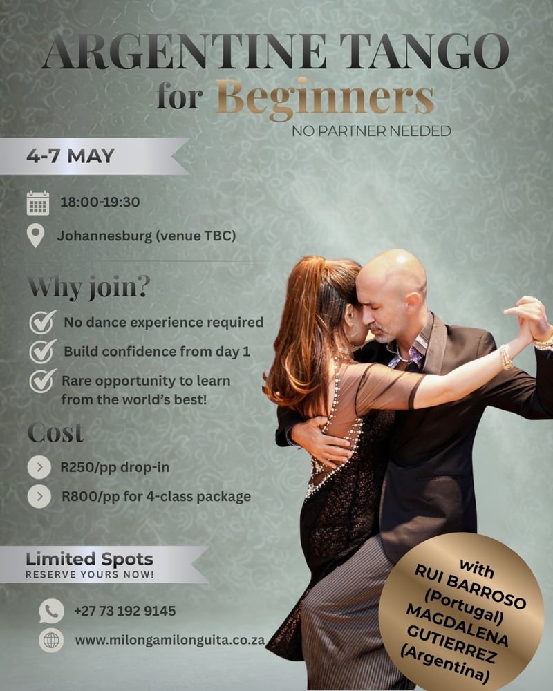 International Tango Masters Bring a Week of World-Class Dance to Johannesburg This May