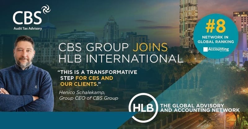 Strategic Alliance Sees CBS Group Join HLB International Expanding Services Across 155 Countries