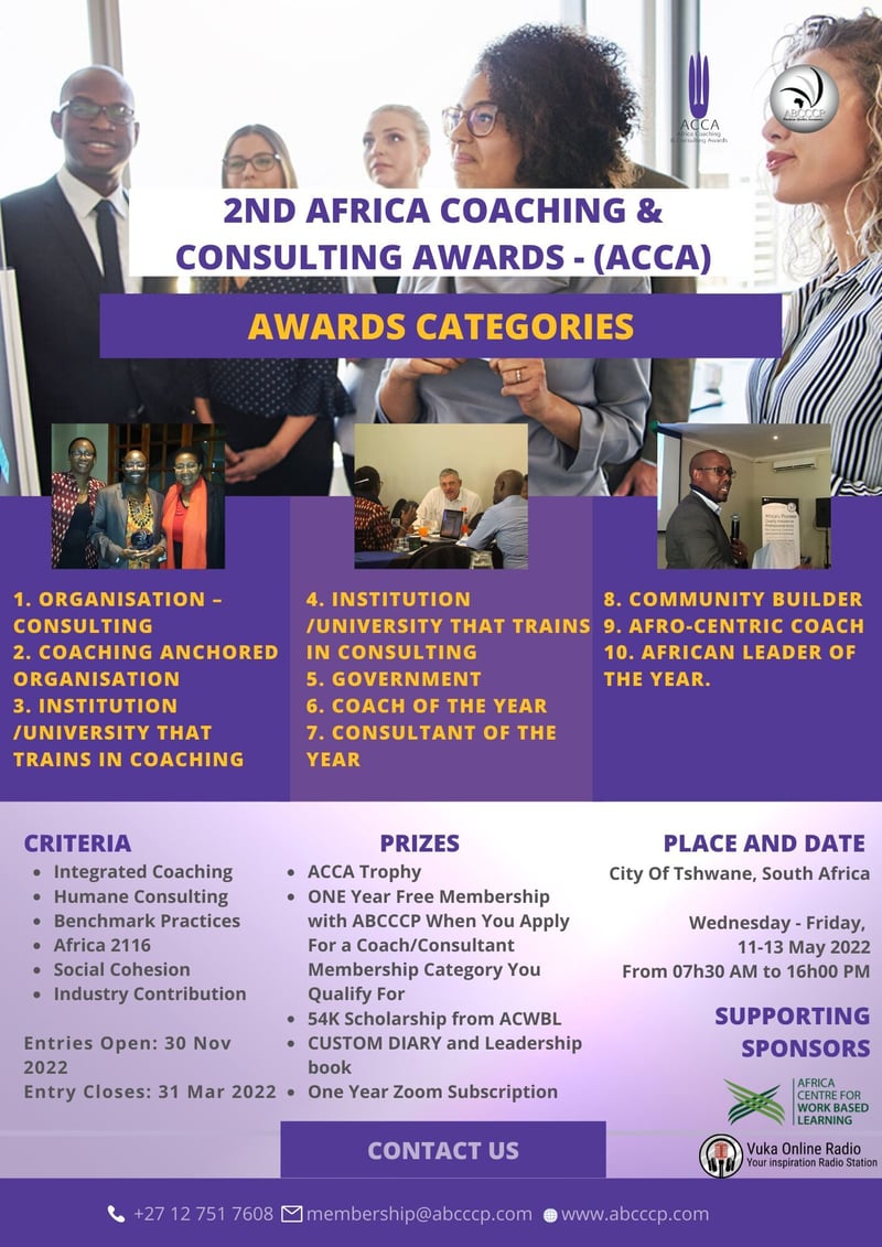 Announcement Of The Nominees For The 2nd Africa Coaching and Consulting Awards (ACCAs) 2022