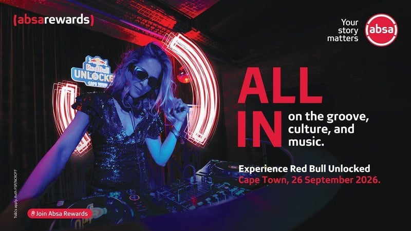 Absa Rewards partners with Red Bull to offer Cape Town Red Bull Unlocked experience for winners on 26 September 2026