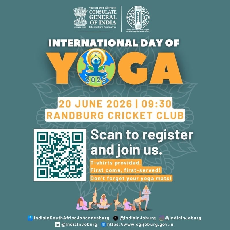 Johannesburg to Host One of Africa's Largest International Day of Yoga Celebrations