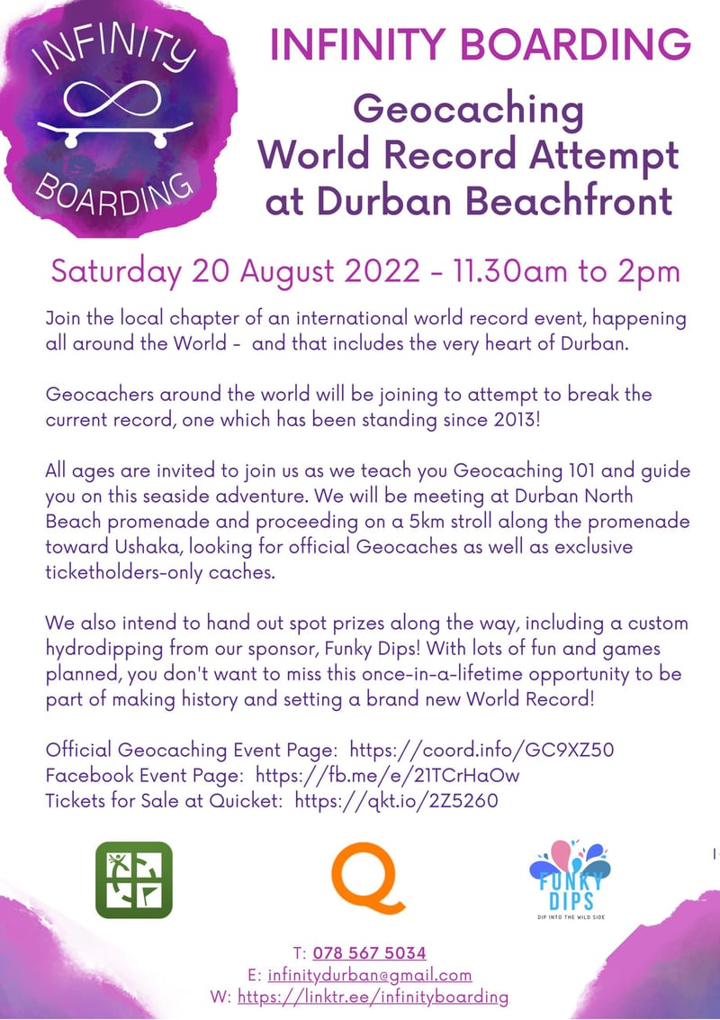 Geocaching World Record Attempt at Durban Beachfront - hosted by Infinity Boarding