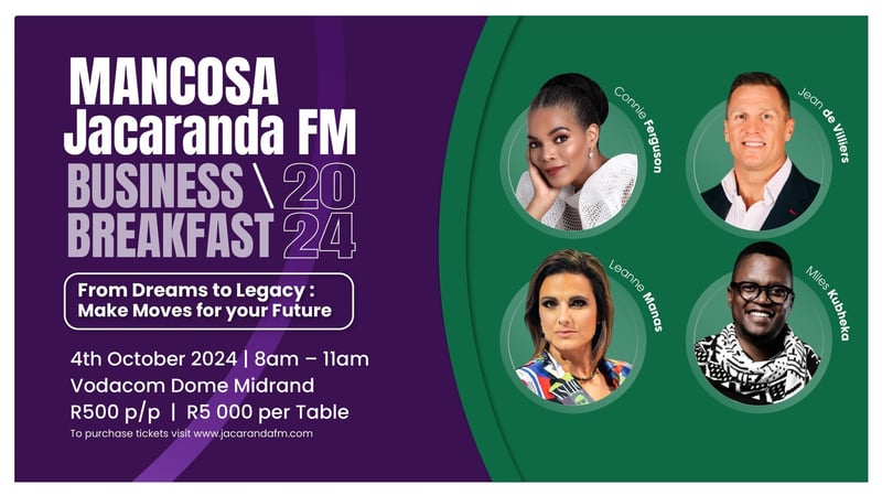 Unlocking Success - South African Celebrities to Share Business Journeys at Exclusive Breakfast Event