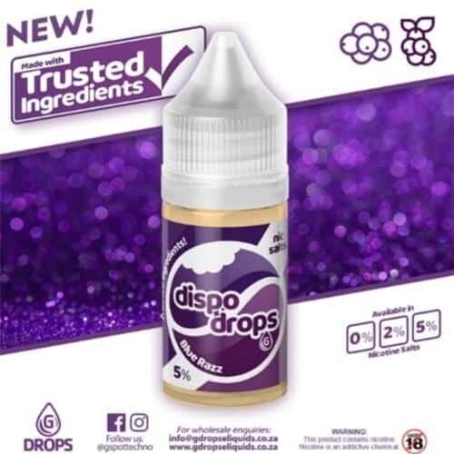 Dispo Drops – Blue Razz Salts E-Liquid 30ml - The Ultimate Vaping Experience