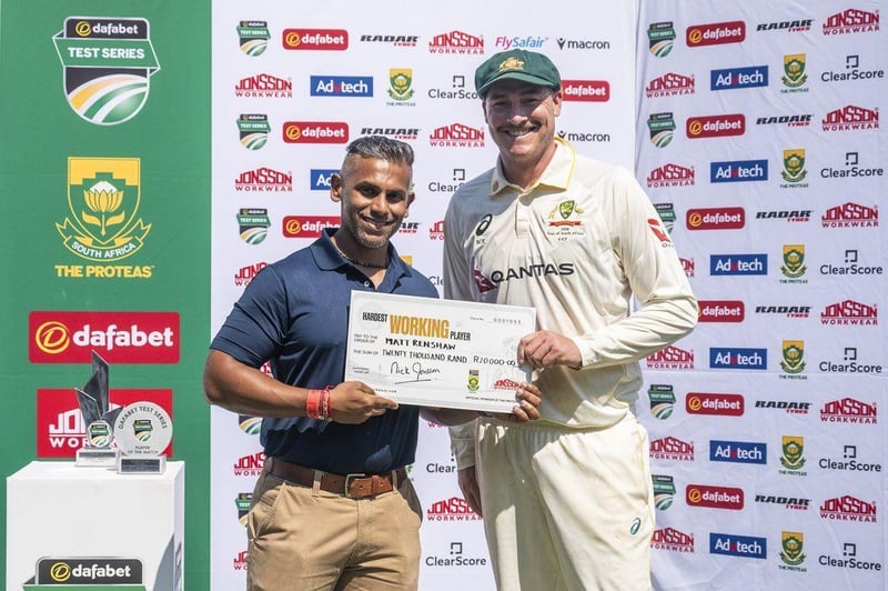 Jonsson Workwear launches Hardest Working Player Award for Proteas-Australia Test series, first honour to Matt Renshaw at Kingsmead