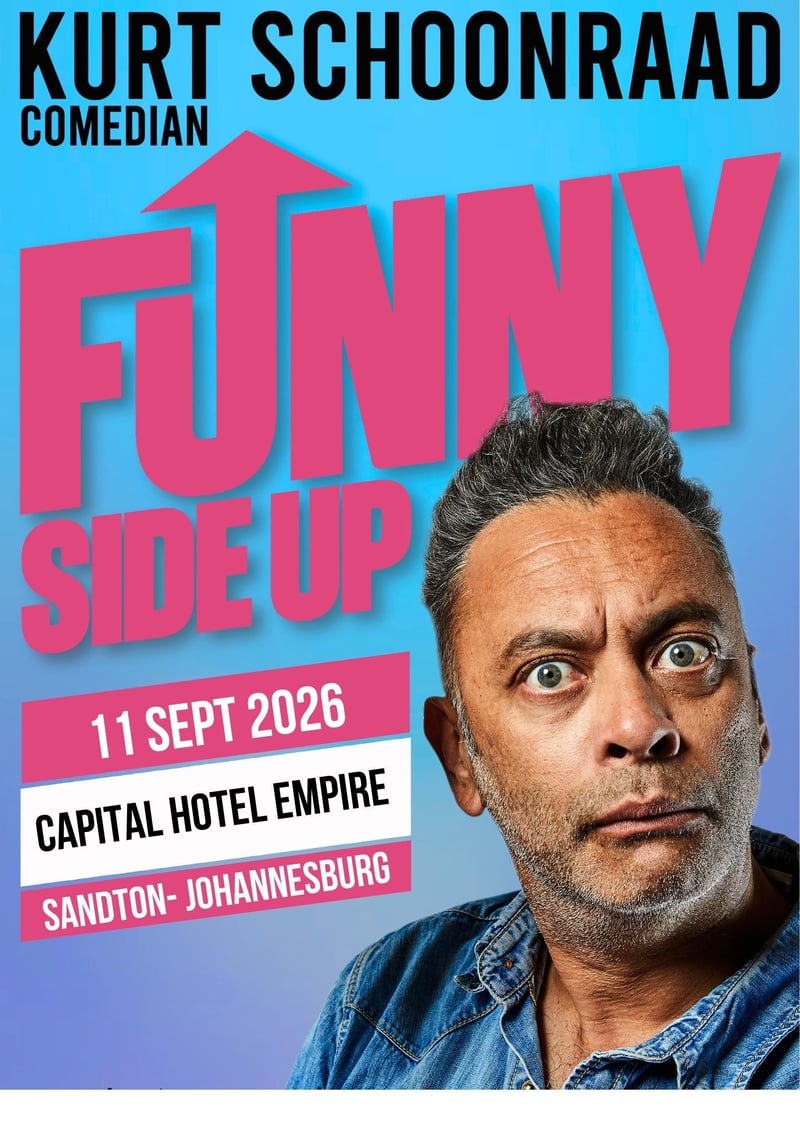 South African comedy favourite, Kurt Schoonraad, returns to Johannesburg with Funny Side Up this September Inbox Clayton Morar