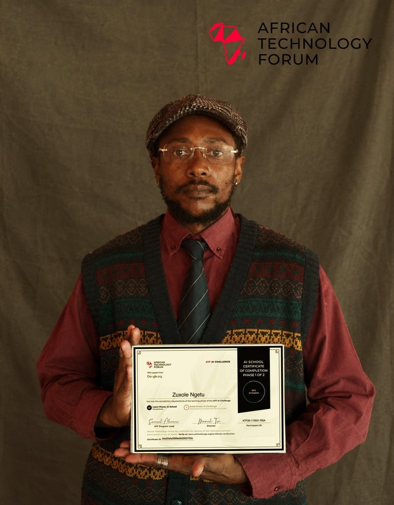 African Technology Forum and Google.org Celebrate Zuxole Ngetu’s Completion of the Building with Large Language Models Learning Phase
