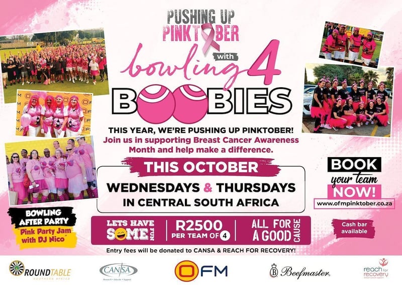 OFM launches ‘Pushing Up PinkTober’ bowling fundraiser across nine Central South Africa towns to raise R1m for CANSA and Reach for Recovery
