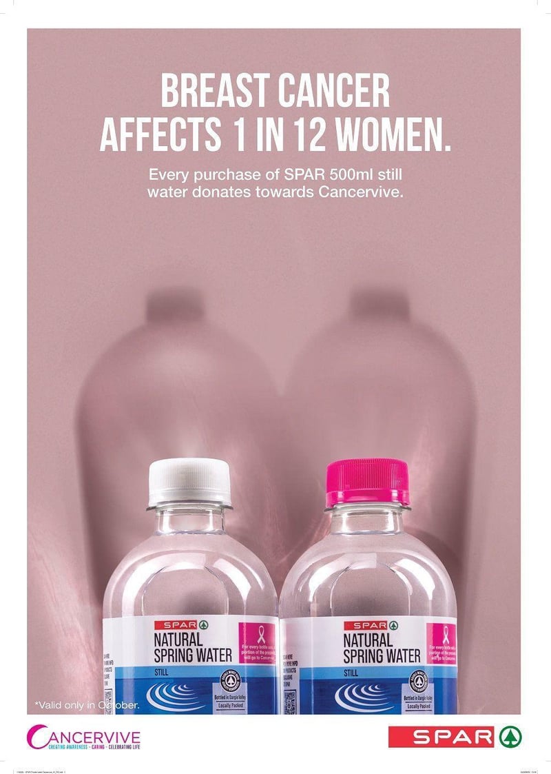 Spar's pink cap campaign raises breast cancer awareness through water bottles
