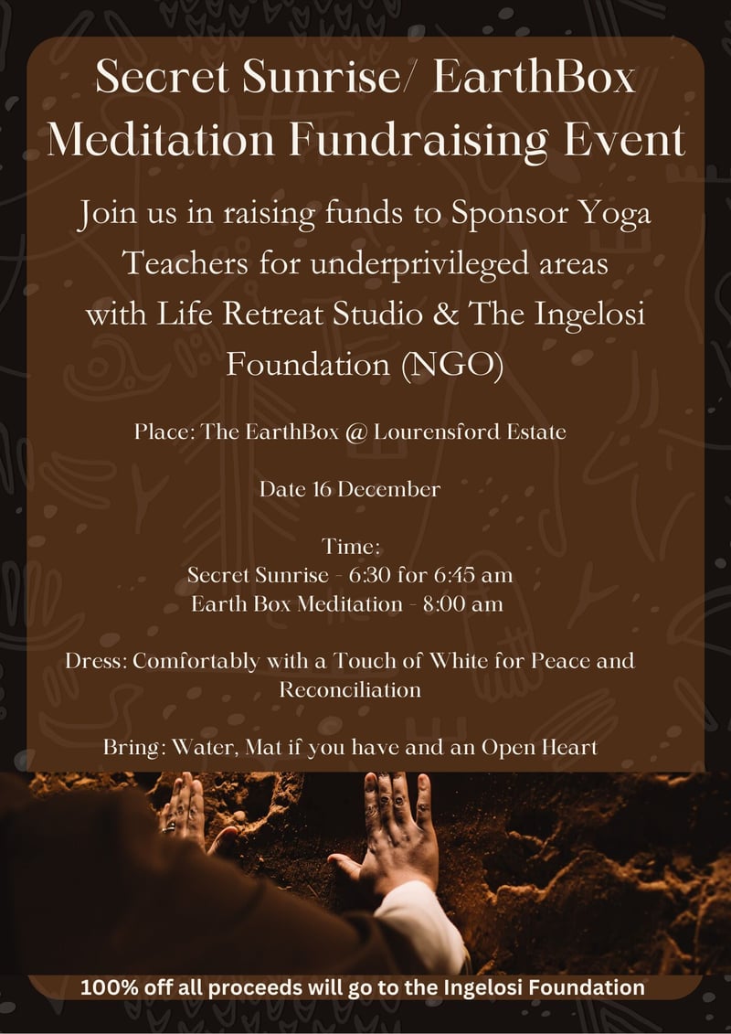 Secret Sunrise/ Earthbox Meditation Fundraiser
