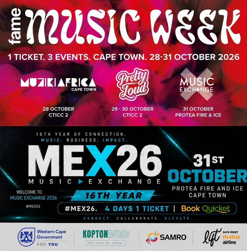 MEX26 Returns to Cape Town on 31 October with 12 Industry Leaders, SAMRO CEO Keynote and Four Days of FAME Week Africa Access
