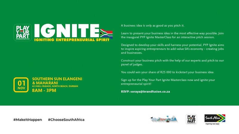 Calling All KZN Entrepreneurs! Play Your Part Ignite is here to give your business idea a boost!