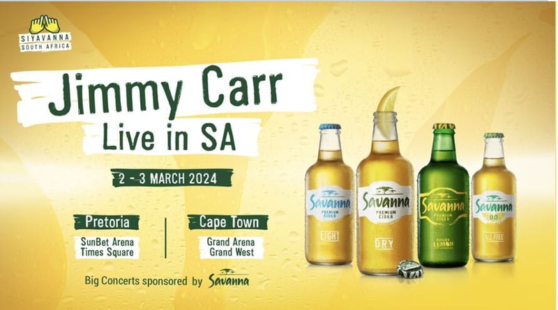 Big Concerts Presents BIg Comedy Powered by Savanna - Jimmy Carr Takes the Stage in SA