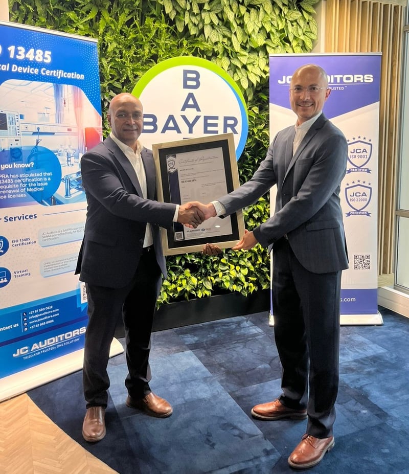 Bayer (Pty) Ltd Achieves Prestigious ISO 13485 Certification, Strengthening Commitment to Quality and Innovation