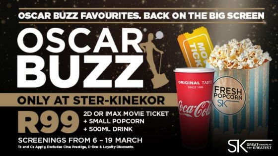 Watch Six Oscar® Best Picture Nominees. Pay Just R99 Per Film For A Ticket And Combo Bundle, Including In IMAX®, Exclusively With Ster-Kinekor