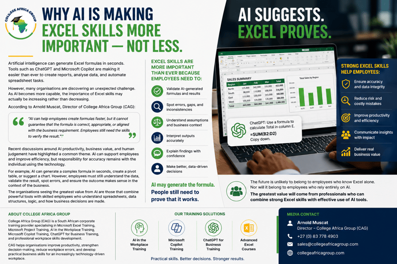 Why AI Is Making Excel Skills More Important — Not Less