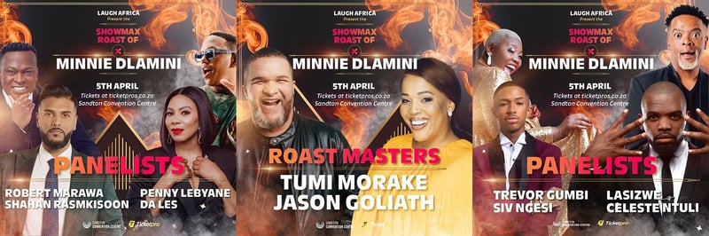 Who will roast Minnie Dlamini? Showmax and Laugh Africa reveal panelists