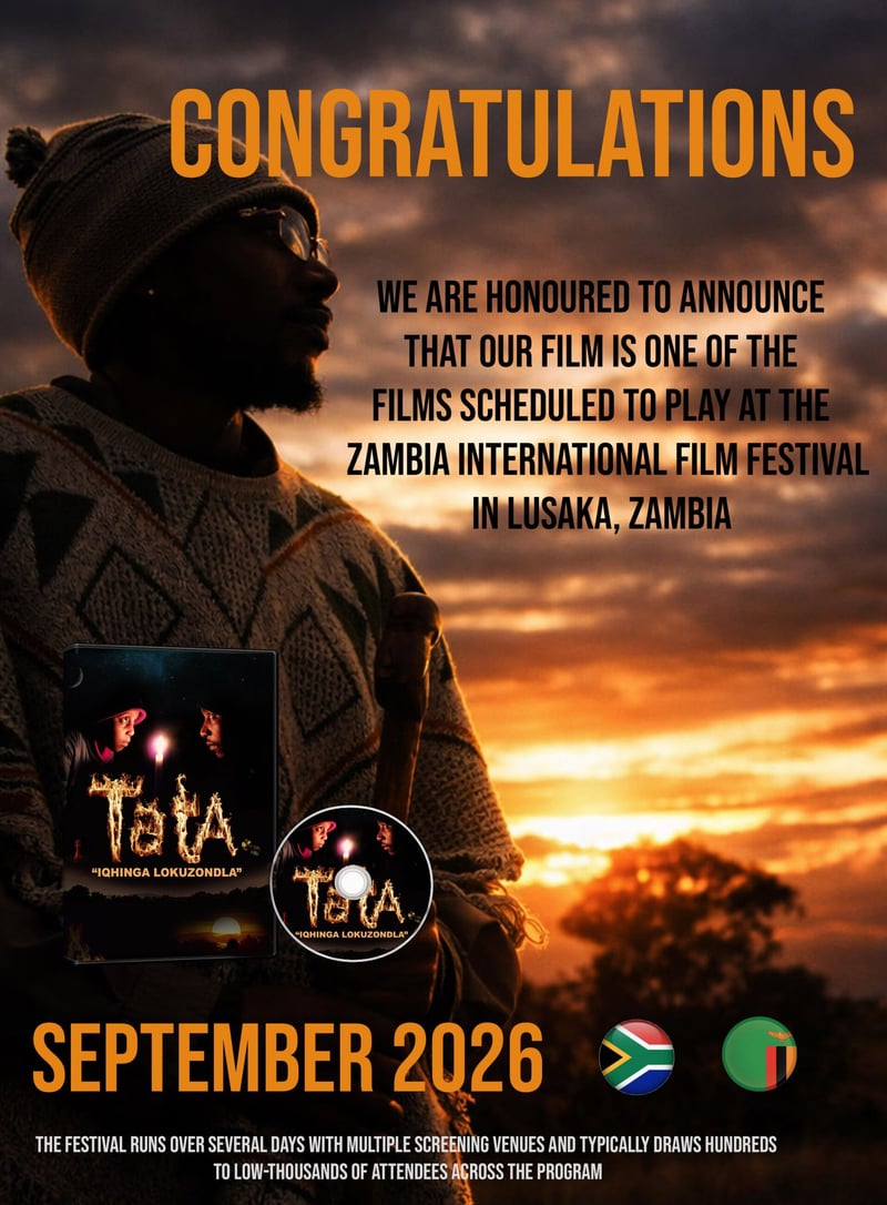 TATA - IQHINGA LOKUZONDLA Selected for SOTAMBE Zambia International Film Festival ZAMIFF