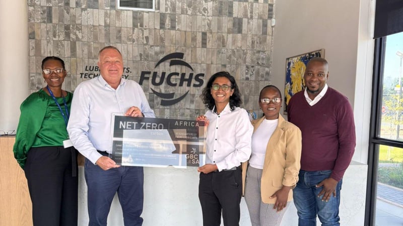 FUCHS LUBRICANTS SOUTH AFRICA Achieves GBCSA Net Zero Carbon Level 2 Certification