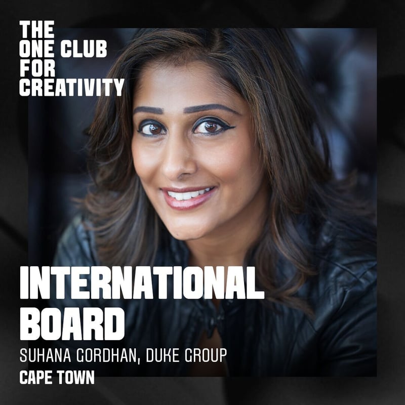 DUKE's Suhana Gordhan Appointed to One-Club for Creativity Board of Directors