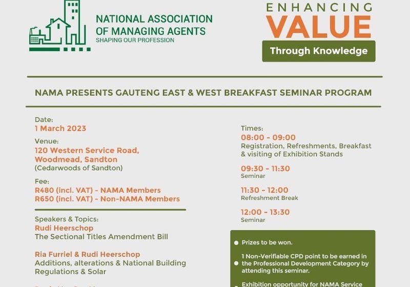 NAMA continues to educate its members on sectional title regulation changes