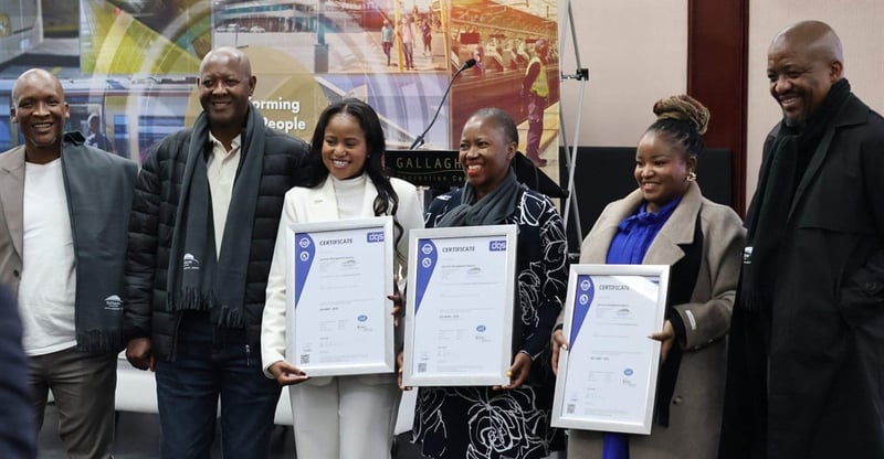 Gautrain Management Agency Earns ISO Certification for Integrated Systems to Boost Quality and Accountability