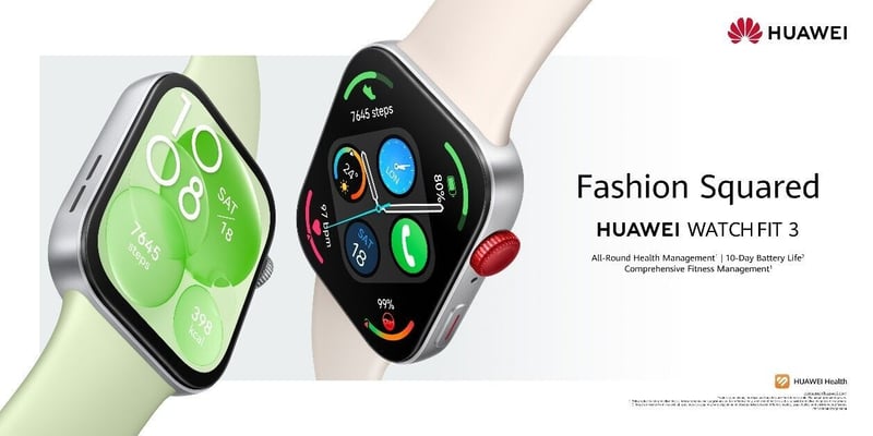 Square Up to Style - HUAWEI WATCH FIT 3 Arrives On South African Shelves