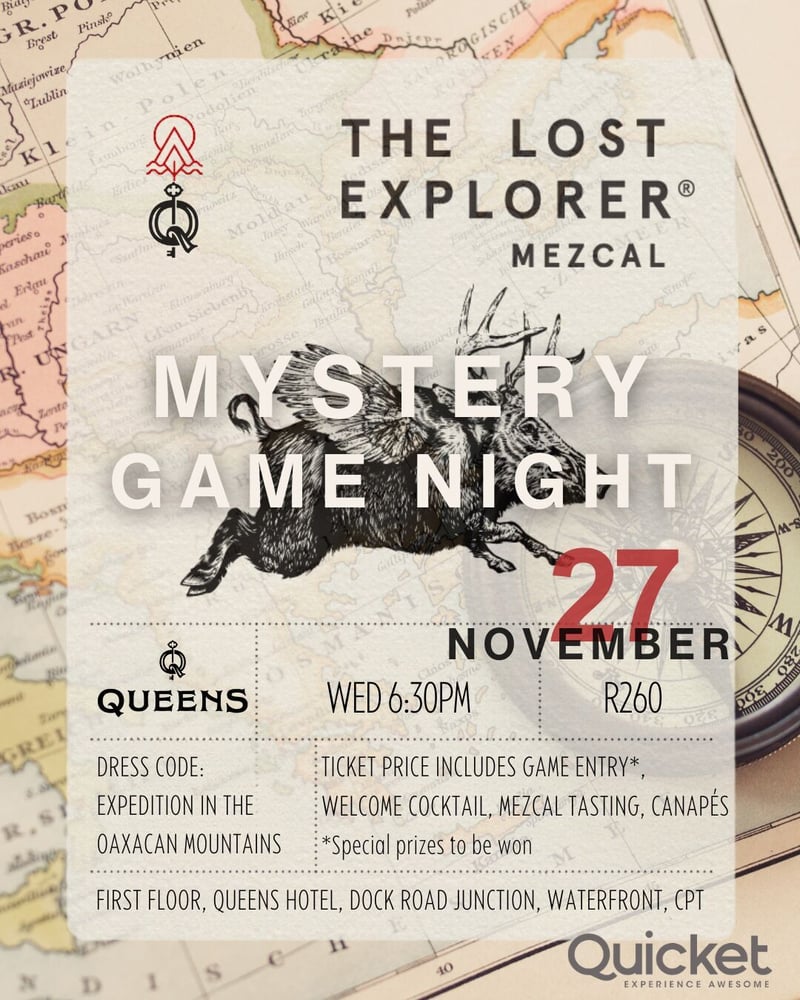 The Lost Explorer - Mezcal Mystery Game Night at Queens