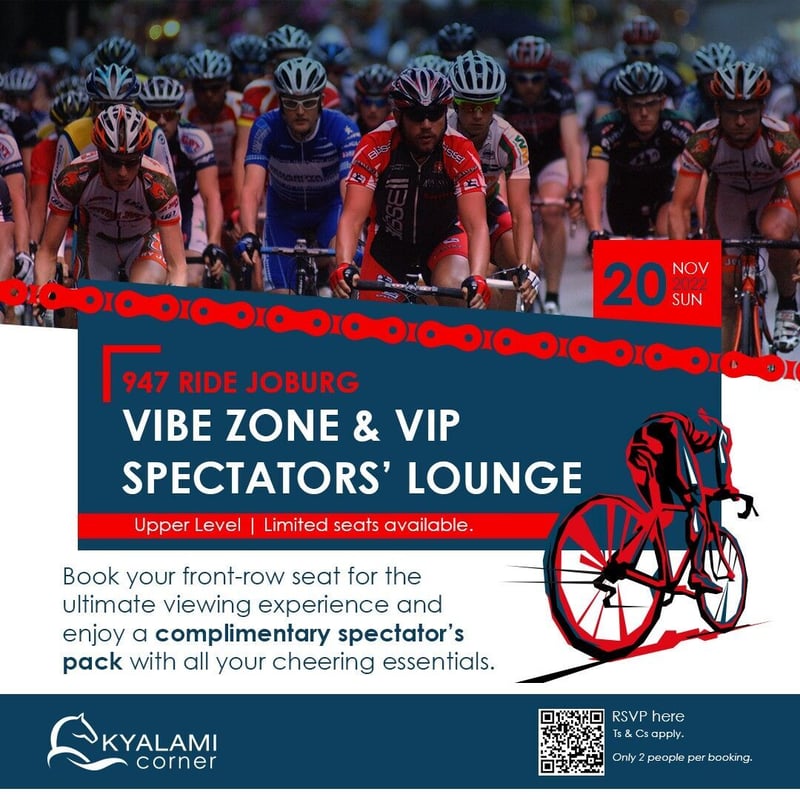 Get front-row seats for the 947 Ride Joburg with Kyalami Corner’s spectator experience