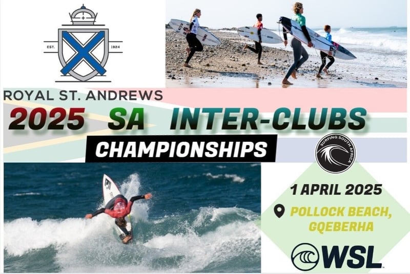 Royal St Andrews Hotel SA Interclub Surfing Champs For Pollock Beach, Gqeberha, In April