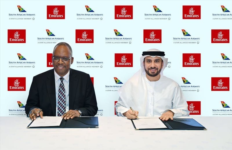 Emirates and South African Airways expand reciprocal codeshare to nine domestic and regional routes