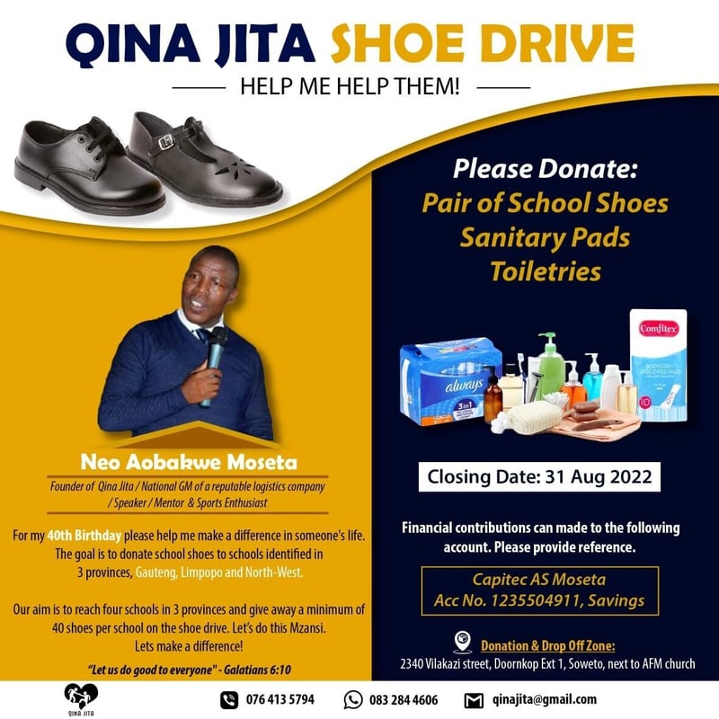 Qina Jita - Help Me, Help Them Shoe Drive Campaign